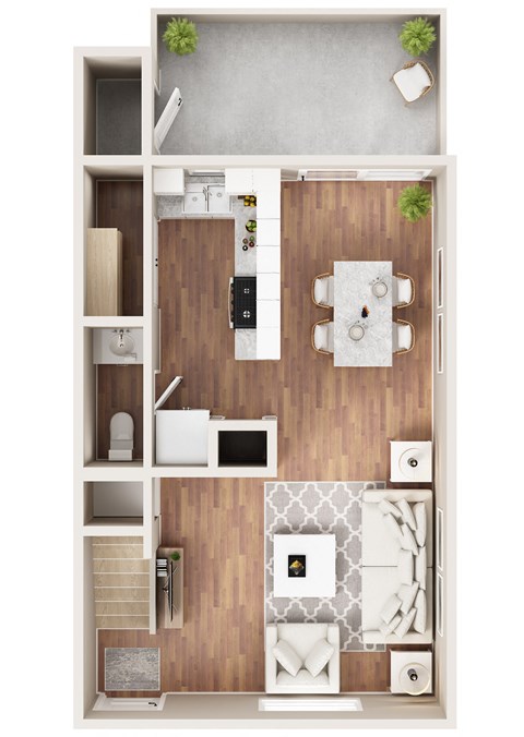 Floor plan for 2 beds, 1.5 baths, 1100 sqft
